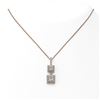 Image 1 : 1.25 ctw Princess Cut Diamond Necklace 18K Rose Gold - REF-142H5R