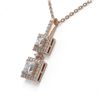 Image 3 : 1.25 ctw Princess Cut Diamond Necklace 18K Rose Gold - REF-142H5R