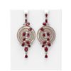 Image 1 : 22.97 ctw Ruby & Diamond Earrings 18K Rose Gold - REF-905N3F