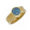 Image 3 : 1.5 ctw Intense Blue Diamond Ring 18K Yellow Gold - REF-360W2H