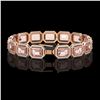 Image 2 : 37.11 ctw Morganite & Diamond Micro Pave Halo Bracelet 10k Rose Gold - REF-787K3Y