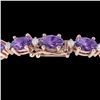 Image 1 : 19.7 ctw Amethyst & VS/SI Diamond Eternity Bracelet 10k Rose Gold - REF-104F2M