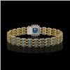 Image 3 : 29.89 ctw London Topaz & Diamond Bracelet 14K Yellow Gold - REF-281H8R