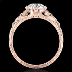 1 ctw VS/SI Diamond Solitaire Art Deco Ring 18k Rose Gold - REF-315K2Y