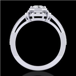 0.53 ctw VS/SI Diamond Art Deco Ring 18k White Gold - REF-136G4W
