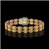 Image 3 : 14.21 ctw Citrine & Diamond Bracelet 14K Rose Gold - REF-178F2M