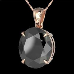 9 ctw Black Diamond Certified Designer Necklace 14k Rose Gold - REF-272H8R