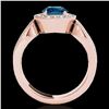 Image 2 : 1.4 ctw SI Certified Fancy Blue Diamond Solitaire Halo Ring 10k Rose Gold - REF-130W6H
