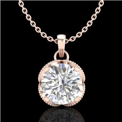 1.13 ctw VS/SI Diamond Solitaire Art Deco Stud Necklace 18k Rose Gold - REF-217G3W