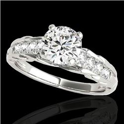 1.2 ctw Certified Diamond Solitaire Ring 10k White Gold - REF-197W8H