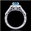 Image 3 : 1.91 ctw Fancy Intense Blue Diamond Art Deco Ring 18k White Gold - REF-263W6H