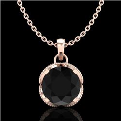 1.13 ctw Fancy Black Diamond Art Deco Stud Necklace 18k Rose Gold - REF-94W5H
