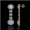 Image 2 : 7.75 ctw Aquamarine & Diamond Earrings 14K Yellow Gold - REF-227H3R