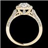 Image 2 : 2.15 ctw Certified Diamond Solitaire Halo Ring 10k Yellow Gold - REF-368A2N