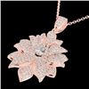 Image 1 : 3 ctw Micro Pave VS/SI Diamond Designer Necklace 14k Rose Gold - REF-429G5W