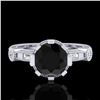 Image 2 : 1.71 ctw Fancy Black Diamond Engagment Art Deco Ring 18k White Gold - REF-123H6R