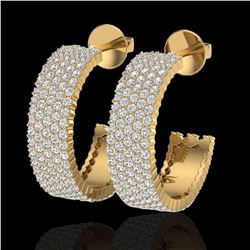 4.50 ctw Micro Pave VS/SI Diamond Earrings 14k Yellow Gold - REF-292K5Y
