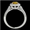 Image 2 : 1.5 ctw Certified SI/I Fancy Intense Yellow Diamond Ring 10k White Gold - REF-204G5W
