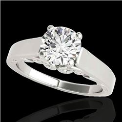 1 ctw Certified Diamond Solitaire Ring 10k White Gold - REF-170Y5X