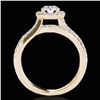 Image 2 : 2 ctw Certified Diamond Solitaire Halo Ring 10k Yellow Gold - REF-252N3F