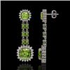 Image 2 : 19.88 ctw Peridot & Diamond Earrings 14K White Gold - REF-290M9G