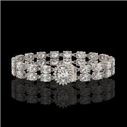 13.54 ctw Oval Diamond Bracelet 18K White Gold - REF-1529A6N