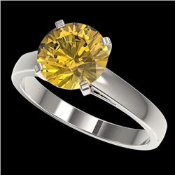 2.50 ctw Certified Intense Yellow Diamond Solitaire Ring 10k White Gold - REF-564K5Y