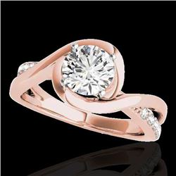1.15 ctw Certified Diamond Solitaire Ring 10k Rose Gold - REF-190G9W