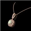 Image 3 : 3.9 ctw Certified Opal & Diamond Victorian Necklace 14K Rose Gold - REF-139W8H