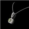 Image 3 : 2.25 ctw Tourmaline & Diamond Victorian Necklace 14K White Gold - REF-81X3A