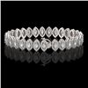 Image 2 : 11.13 ctw Marquise Cut Diamond Micro Pave Bracelet 18K White Gold - REF-964A2N