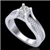 Image 1 : 1.01 ctw Cushion VS/SI Diamond Micro Pave Ring 18k White Gold - REF-174R5K