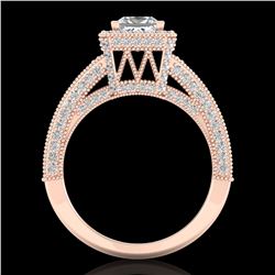 3.5 ctw Princess VS/SI Diamond Micro Pave Ring 18k Rose Gold - REF-581G8W