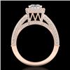 Image 1 : 3.5 ctw Princess VS/SI Diamond Micro Pave Ring 18k Rose Gold - REF-581G8W