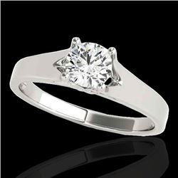 1.5 ctw Certified Diamond Solitaire Ring 10k White Gold - REF-354W5H