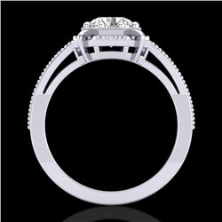 1 ctw VS/SI Diamond Solitaire Art Deco Ring 18k White Gold - REF-318X3A