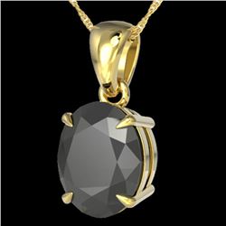 5 ctw Black Diamond Certified Designer Necklace 18k Yellow Gold - REF-161F8M