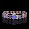Image 2 : 19.6 ctw Tanzanite & Diamond Bracelet 14K Rose Gold - REF-323A8N