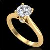 Image 1 : 1.08 ctw VS/SI Diamond Solitaire Art Deco Ring 18k Yellow Gold - REF-244M2G