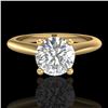 Image 2 : 1.08 ctw VS/SI Diamond Solitaire Art Deco Ring 18k Yellow Gold - REF-244M2G
