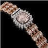 Image 2 : 27.48 ctw Morganite & Diamond Bracelet 14K Rose Gold - REF-402X9A