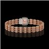 Image 3 : 27.48 ctw Morganite & Diamond Bracelet 14K Rose Gold - REF-402X9A