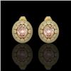 Image 1 : 7.44 ctw Morganite & Diamond Victorian Earrings 14K Yellow Gold - REF-288Y5X