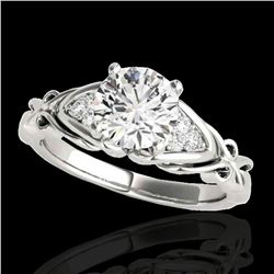 1.1 ctw Certified Diamond Solitaire Ring 10k White Gold - REF-177H3R