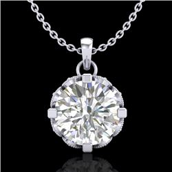 1.5 ctw VS/SI Diamond Solitaire Art Deco Stud Necklace 18k White Gold - REF-363K5Y
