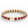 Image 3 : 46 ctw Ruby & Micro Pave VS/SI Diamond Bracelet 14k Yellow Gold - REF-345Y5X