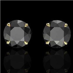 4 ctw Black Diamond Designer Earrings 18k Yellow Gold - REF-125X5A