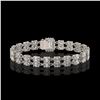 Image 2 : 13.04 ctw Emerald Cut & Oval Diamond Bracelet 18K White Gold - REF-1261F9M