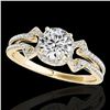 Image 1 : 1.36 ctw Certified Diamond Solitaire Ring 10k Yellow Gold - REF-204G5W