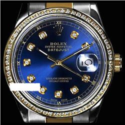 Rolex Ladies Two Tone 14K Gold/SS, Diamond Dial & Diamond Bezel, Sapphire Crystal
